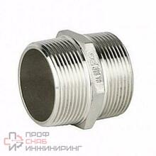 Ниппель равнопроходной GENEBRE 0280N 04, DN015 (1/2")  PN20, корпус - AISI316 (CF8M)  НР-НР, резьба NPT