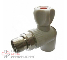Кран шаровой Valfex PP-R сер Дн25х3/4" НР угл д/рад