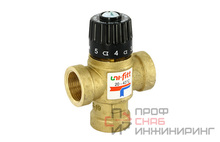 Клапан В 3/4" термосмесительный 35-60°С, смешение боковое, латунный Uni-fitt
