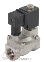 Клапан электромагнитный DN.ru VS431-NT-NC-24VDC 3/4" Ду20 Ру16, соленоидный двухходовой, корпус - нержавеющая сталь 304, уплотнение - NBR, резьбовой, нормально-закрытый, пилотный, катушка - 24В