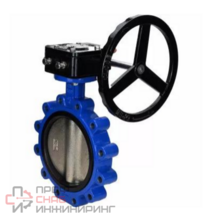 Затвор дисковый поворотный DN.ru WBV1616E-2W-Fb-R Ду200 Ру16 LUG межфланцевый, корпус - высокопрочный чугун GGG45/QT450, диск - высокопрочный чугун GGG45/QT450, уплотнение - EPDM, с ISO-фланцем F10, квадрат 17х17, с редуктором