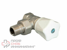 Вентиль, серия HR, угловой, DN-20, 3/4", ВН, хромированный, маховик белый Oventrop