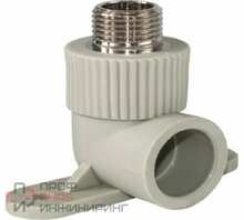 Угольник комбинированный с креплением PPR РОСТУРПЛАСТ 25х 3/4 НР