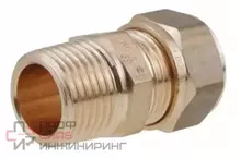 Переходник 18-1/2", General Fittings 1N00, обжим-резьба, нар., латунь