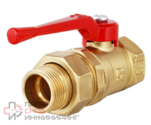 Кран шаровой Баз 11Б27п Dn25 Pn40 «американка» рычаг, серия Standart