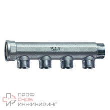 Коллектор FAR 1" с 4 отводами евроконус 1/2" 36мм