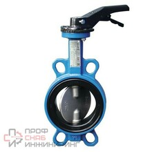 Затвор Tecofi Tecfly VPI дисковый поворотный межфланцевый из ковкого чугуна с ручкой и манжетами Нитрил DN65