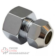 Переходник General Fittings 1400 10-1/2" обжим-резьба, вн., латунь хромированная, с цангой