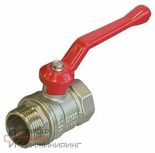 Кран шаровой TIM 1 гш «STANDARD» (длиный рычаг красный) никель