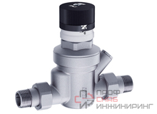 Редуктор FAR 3/4" НР-НР с визуализацией давления под манометр хром