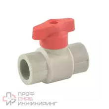 Кран шаровой Valfex PP-R сер Дн25 полупр красн ручка