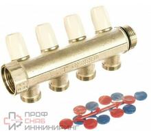 Коллектор распределительный Rehau, 4 контура, размер отвода-3/4