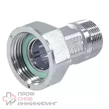 Полусгон Giacomini латунь хром R37 Ду20 G3/4"х1" НР/нак/г д/вод R37X004