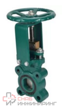 Задвижка шиберная DN.ru GVKN1331E-2W-Fb-S Ду125 Ру16 двусторонняя, межфланцевая, шпиндель - невыдвижной, корпус - чугун GGG40, шибер - нержавеющая сталь 304, уплотнение - EPDM, управление - штурвал, WENZ