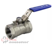 Кран шаровой DN.ru BV3232P-SP-T-H Ду8 Ру63 стандартнопроходной двухходовой, нержавеющая сталь SS316, внутренняя резьба, уплотнение - PTFE, ручка-рычаг