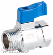 Кран шаровой стандартнопроходной GENEBRE 3097 01, DN006, PN16, корпус-латунь, шар-латунь, уплотнение шара-PTFE, НР/ВР,рукоятка-рычаг