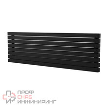 Стальной горизонтальный радиатор отопления Warmmet Power 60H ширина 1500 мм секций 8 цвет черный тип подключения: нижнее левое