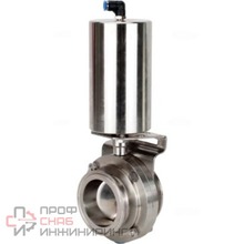 Затвор дисковый поворотный кламповый DN.ru WBV3131S-2W-C-H Ду65 Ру10 корпус - пищевая нержавеющая сталь 304, уплотнение – Silicon, с пневмоприводом DN.ru PA-SA-85 с возвратными пружинами