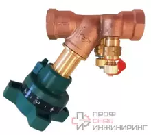 Клапан балансировочный Tecofi RC2152-0015 с двумя отводами для измерения DN15 PN25