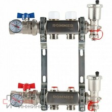 Коллектор ROMMER из нержавеющей стали в сборе без расходомеров 2 выхода