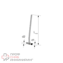 Тройник KAN-Therm Press с никелированной трубкой Cu15,L=300мм 16х2/16х2
