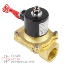 Клапан электромагнитный DN.ru VS100-VT-NC-24VAC 3/4" Ду20 Ру10 прямого действия двухходовой, корпус - латунь уплотнение - VITON, нормально-закрытый, катушка - 24В AC