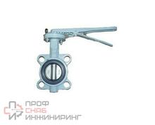 Затвор чугунный поворотный межфланцевый ABRA-BUV-VF863D100H Ру16 с рукояткой NBR