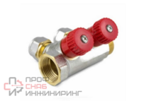 Коллектор лат клап рег красн 3/4" м/р 3в Дн16 обжим мп 35мм Aquasfera 7018-02