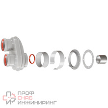 Адаптер моноблочный для перехода на двухтрубную систему ROMMER 80/80 в комплекте фланец и втулка D60 L-50,
