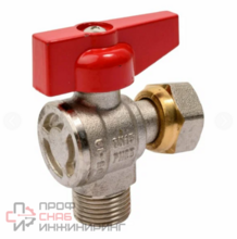 Кран шаровый полнопроходной угловой с накидной гайкой MVI 1/2" внутренняя-наружная, бабочка