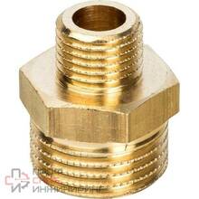 Ниппель Stout 3/4х3/8" редукционный НР/НР латунный