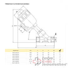 Клапан c пневмоуправлением Kipvalve PNU712 DN10