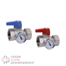 Кран шаровой Watts для коллектора резьб. 1", KHT SET, латунь, вн.- вн. с накидной гайкой