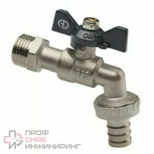 Кран AQUALINK водоразборный со штуцером 1/2' НР бабочка никелированный