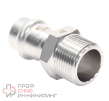 Переходник 18-3/4", WAAG Heavy Inox, пресс-резьба, нар., сталь нержавеющая