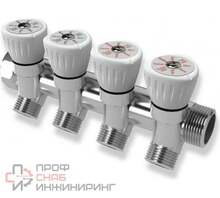 Коллектор Royal Thermo с регулировочными вентилями 3/4х1/2, 4 выхода