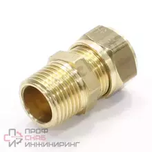Переходник 15-1/2", General Fittings 1N00, обжим-резьба, вн., латунь