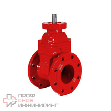 Задвижка чугунная с обрезиненным клином (красная) REON тип RSV02, PN16 DN150 с голым штоком и фланцем ISO 5210 (ISO 5211)