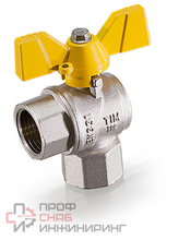 Кран шаровой газовый, угловой 1/2" гг бабочка TIM
