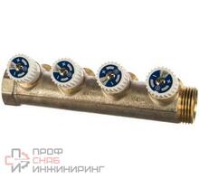 Коллектор STOUT распределительный 3/4, 4 отвода 1/2