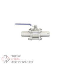 Кран шаровой Newkey приварной трехсоставной нержавеющий (3PC)  AISI316 DN32 (1_1/4")  (CF8M)  PN40