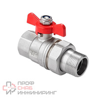 Кран шаровой амер/бабочка латунь ВР/НР 1/2,PN25/PN40 Ростурпласт