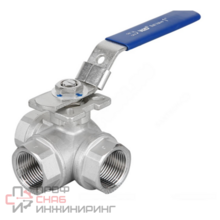 Кран шаровой Benarmo нержавеющая сталь Ду32 Ру63 м/м полнопроходной под электропривод 3/ходовой Т-образный