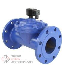 Клапан электромагнитный DN.ru VS610-VF-NC-220VAC Ду65 Ру10, соленоидный двухходовой, корпус - чугун, уплотнение - Viton, фланцевый, нормально-закрытый, пилотный, катушка - 220В DAR