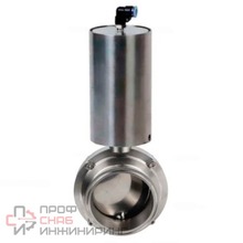 Затвор дисковый поворотный кламповый DN.ru WBV3131E-2W-C-H Ду50 Ру10 корпус - пищевая нержавеющая сталь 304, уплотнение – EPDM, с пневмоприводом DN.ru PA-SA-85 с возвратными пружинами