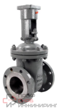 Задвижка клиновая 30с964нж DN.ru GVWR2134M-2W-F-ОСТ Ду80 Ру25 двусторонняя, фланцевая, клин - двухдисковый, шпиндель - выдвижной, корпус - сталь, уплотнение - металл, с ОСТ-фланцем, с голым штоком