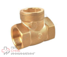 Клапан обратный латунь поворотный заслонка латунь+EPDM SantechSystems Ду25 Ру16