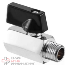 Кран шаровой РосТурПласт мини латунь внутренняя/наружная резьба 1/2" хромированный