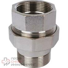 Разъемное соединение Stout американка ВР/НР никелированное уплотнение под гайкой по плоскости (з5105)
