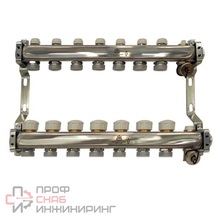 Коллекторный блок Gekon для теплого пола и радиаторного отопления 1"x3/4"EU отверстий-7, в комплекте: термостат., Gekon_Armatura